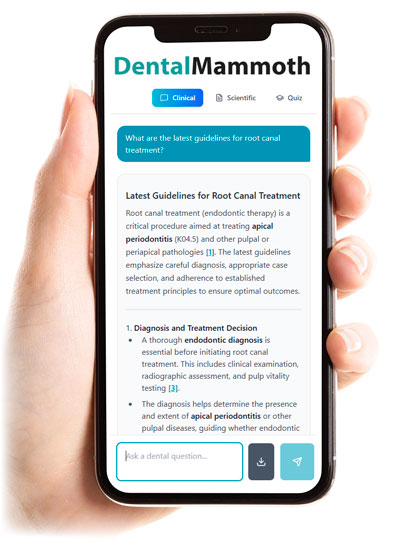 DentalMammoth`s Dental AI on Mobile screen.