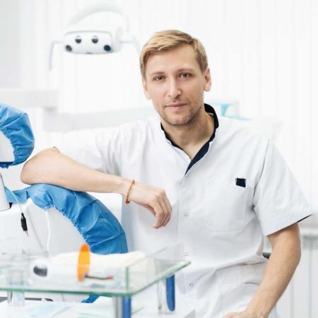 Dentist with dental equipments